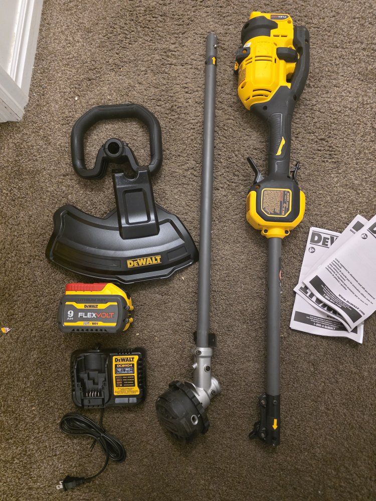 DEWALT FLEXVOLT 60V MAX 17 in. Cordless Battery Powered Trimmer Kit 9Ah Battery & Charger