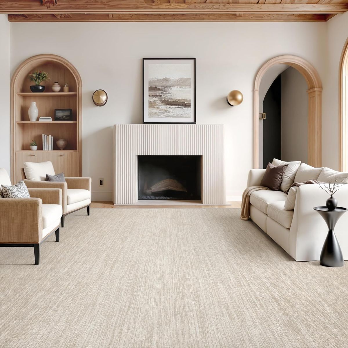 NEW 6x9 - Stain Resistant 6x9 Area Rugs for Living Room, Non Slip Backing Gradient Brown