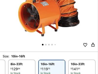 Vevor 10” Ventilation Fan w/ duct for Welding / Construction