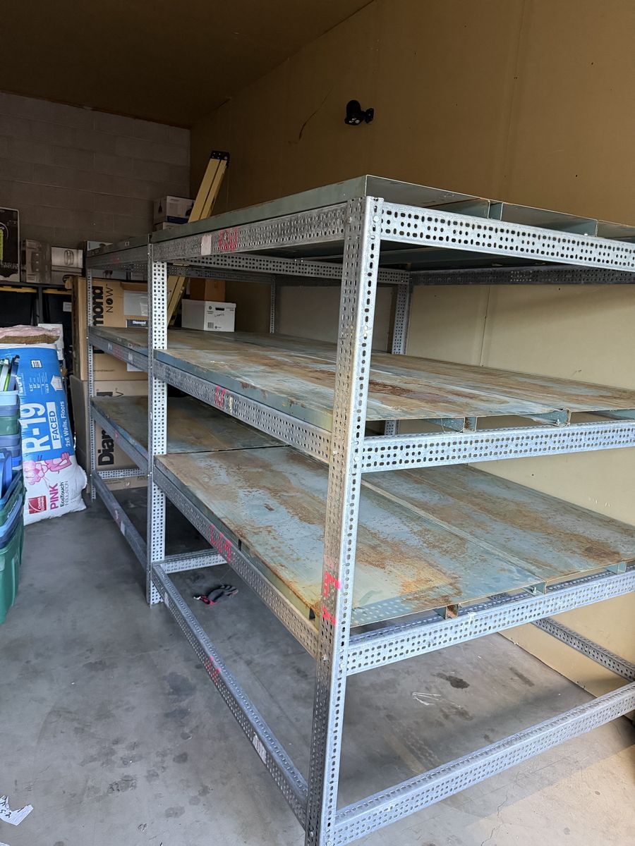 Heavy-Duty Industrial Metal Shelving Unit - 4-Tier, Steel Frame