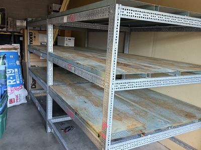 Heavy-Duty Industrial Metal Shelving Unit - 4-Tier, Steel Frame