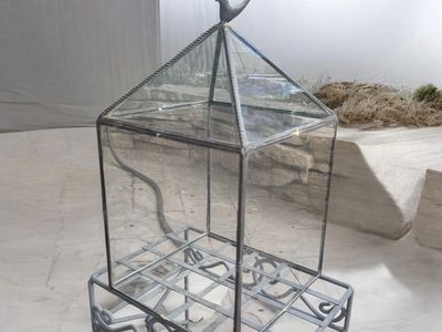 Vintage Metal & Glass Dome Display