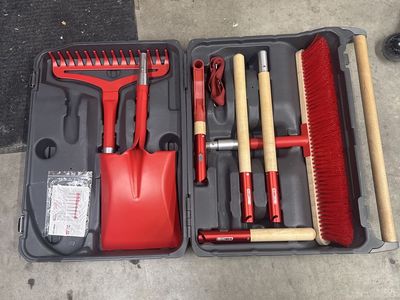 Red Hed Emergency Roadside Tool Kit - Shovel, Rake, Broom - Compact & Portable