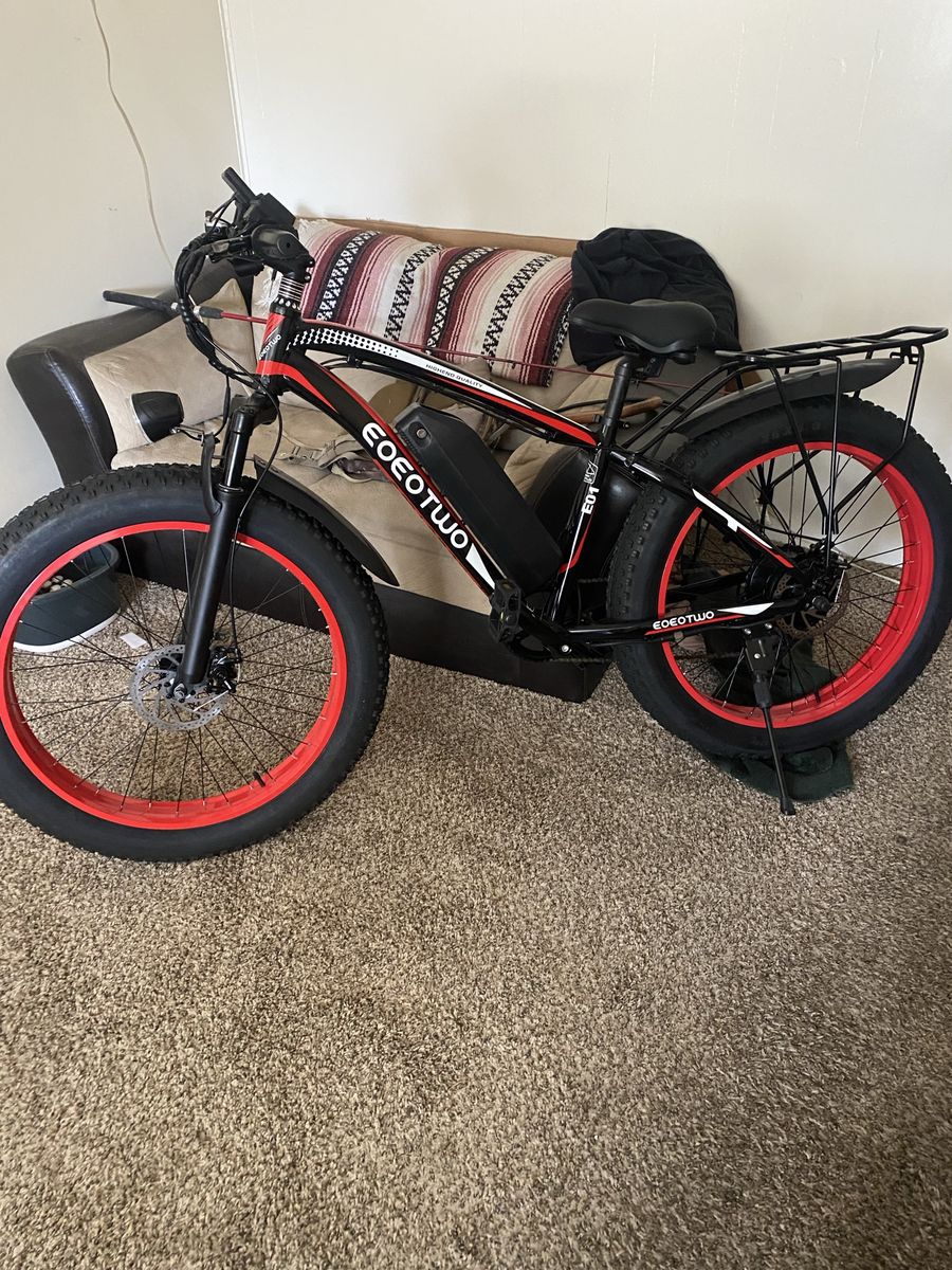EOEOTWO E01 Electric Bike for Adults Fat Tire Red and Black