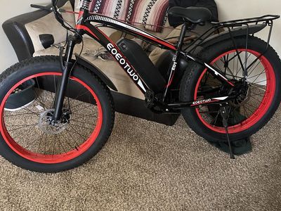 EOEOTWO E01 Electric Bike for Adults Fat Tire Red and Black
