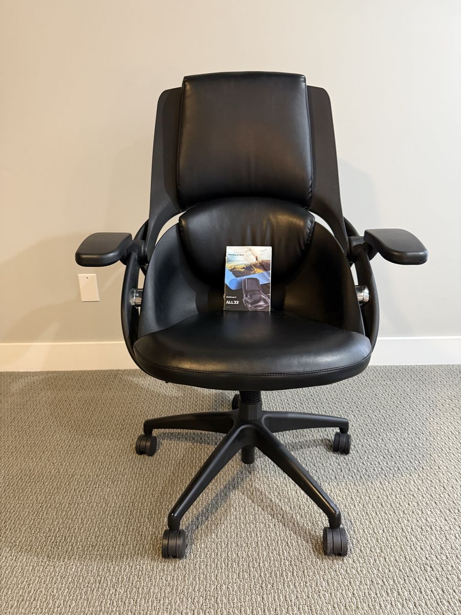 BackStrong C1 ALL33 Black Leather Ergonomic Office Chair -adjustable