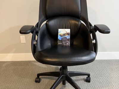 BackStrong C1 ALL33 Black Leather Ergonomic Office Chair -adjustable