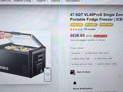 ICECO VL45ProS 47.5QT Single Zone Portable Fridge Freezer - AC/DC Power, Metal Shell
