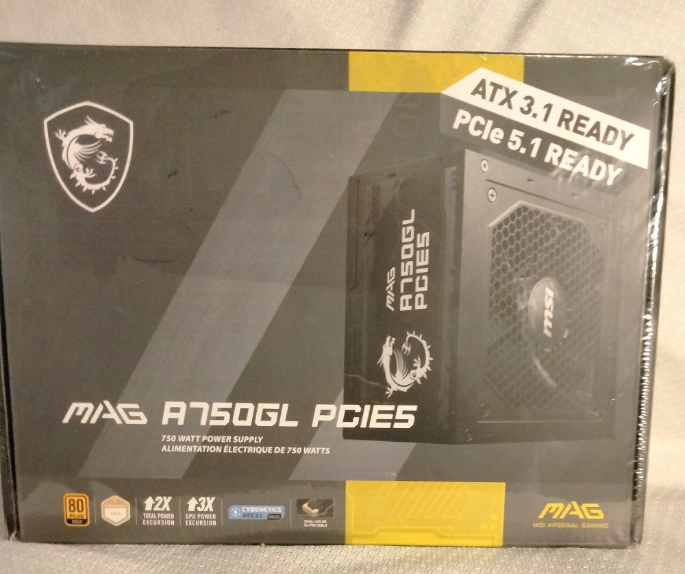 MSI MAG A750GL PCIE5, Fully Modular Compact Gaming 750W Power Supply, 80+ Gold