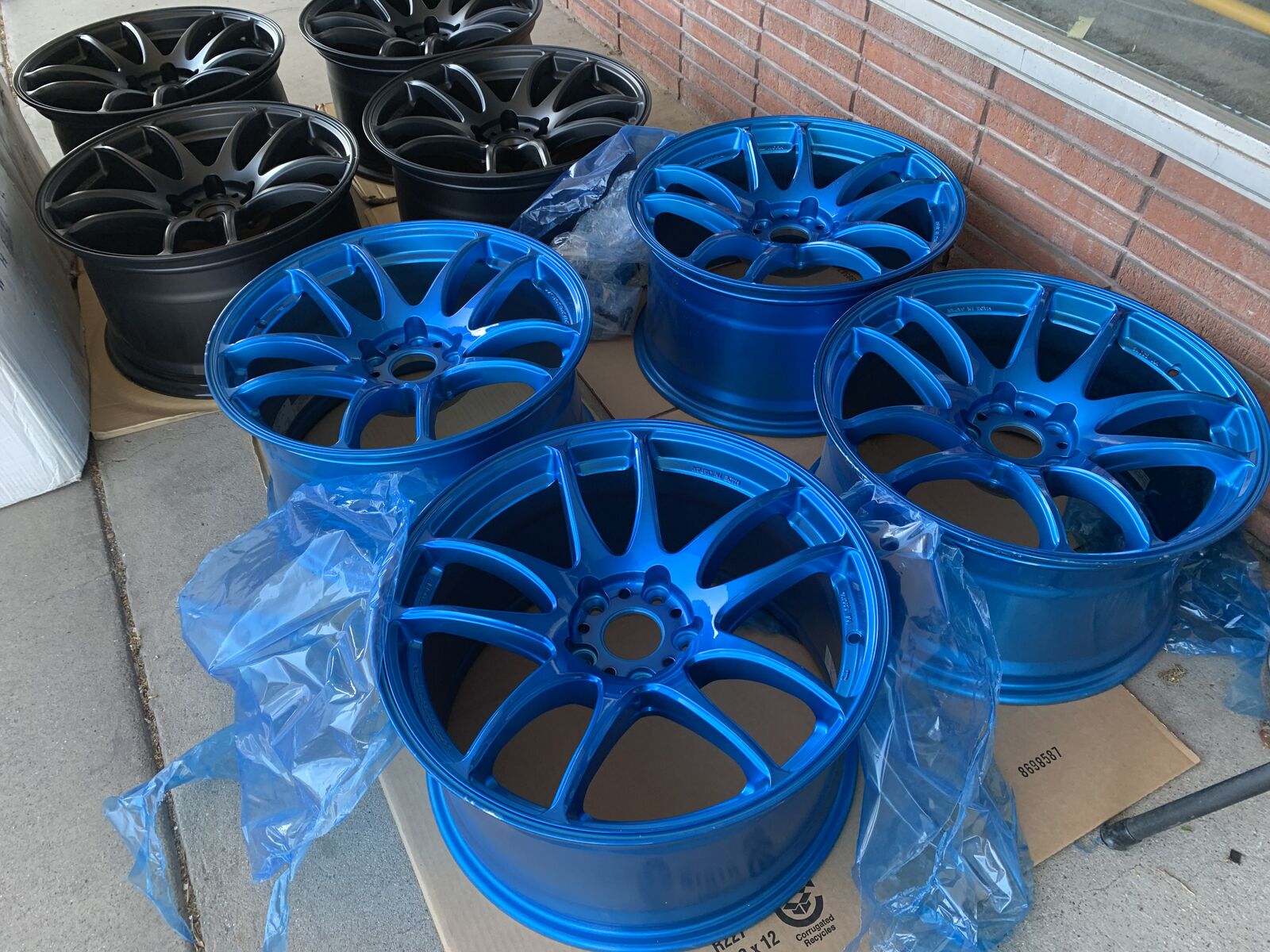Work Emotion CR Kiwami Deep Concave Wheels 18x9.5 +38 offset 5x114.3 in Candy Blue WCK189538YCAB Subaru WRX STI EVO Honda