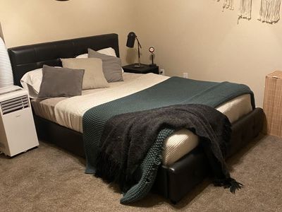 Queen bed frame and mattress