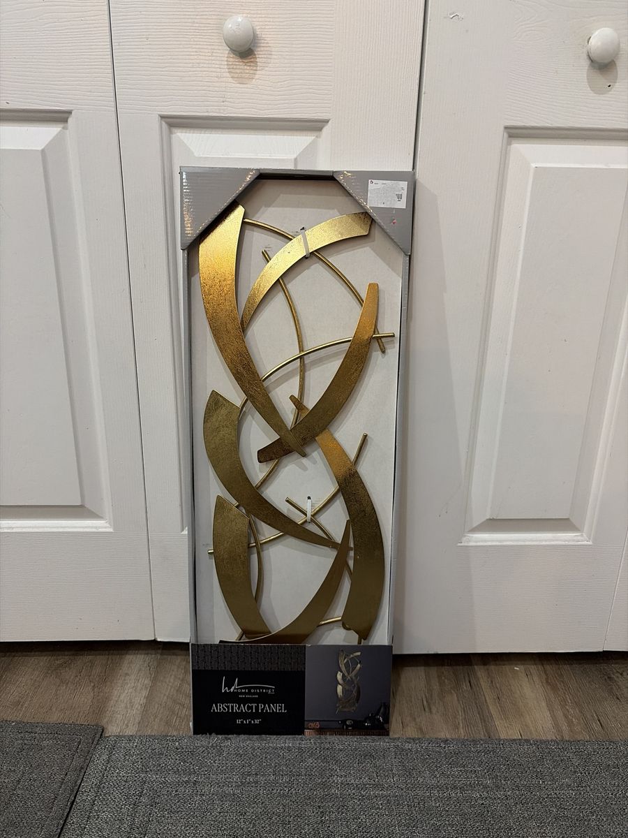 Brand New Gold Colored Metal Abstract Panel