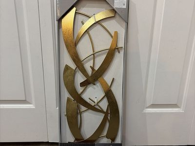 Brand New Gold Colored Metal Abstract Panel