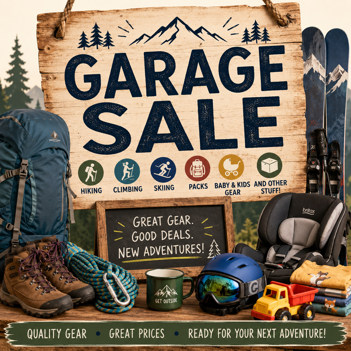 Big Avenues Garage Sale - Outdoor, Climbing, Skiing, Hiking Equipment - SATURDAY JUNE 20th.