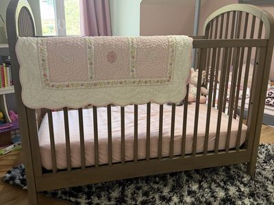 Kolcraft Elston Crib - Antique Gray - Used Baby Crib - Minor Wear & Tear