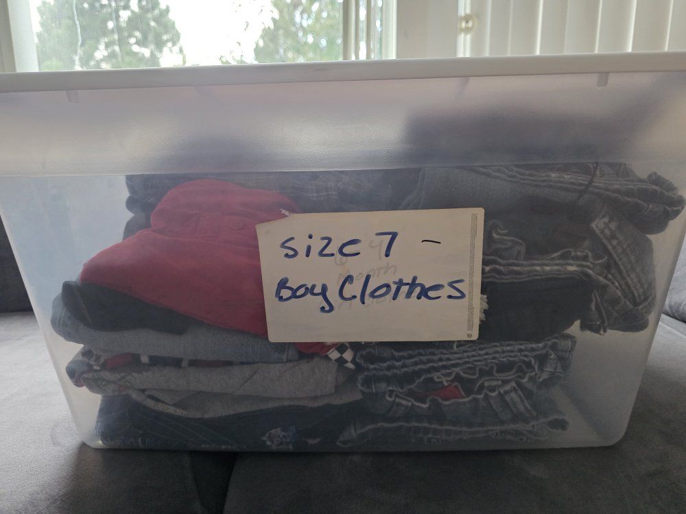 Tote of Size 7 Boy Clothes
