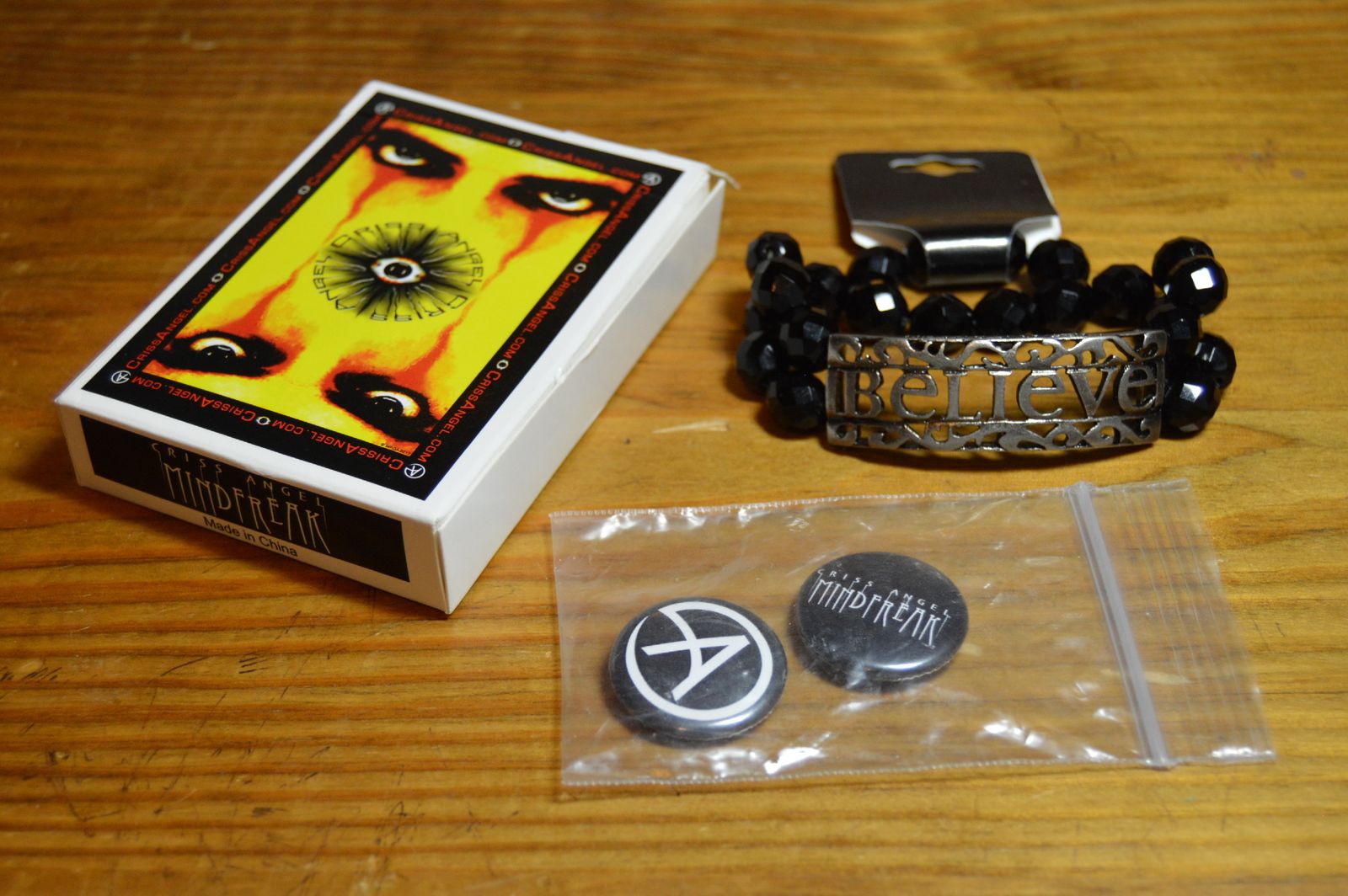 Criss Angel Magic Playing Cards, Bracelet, and Pin Set Swag Pack