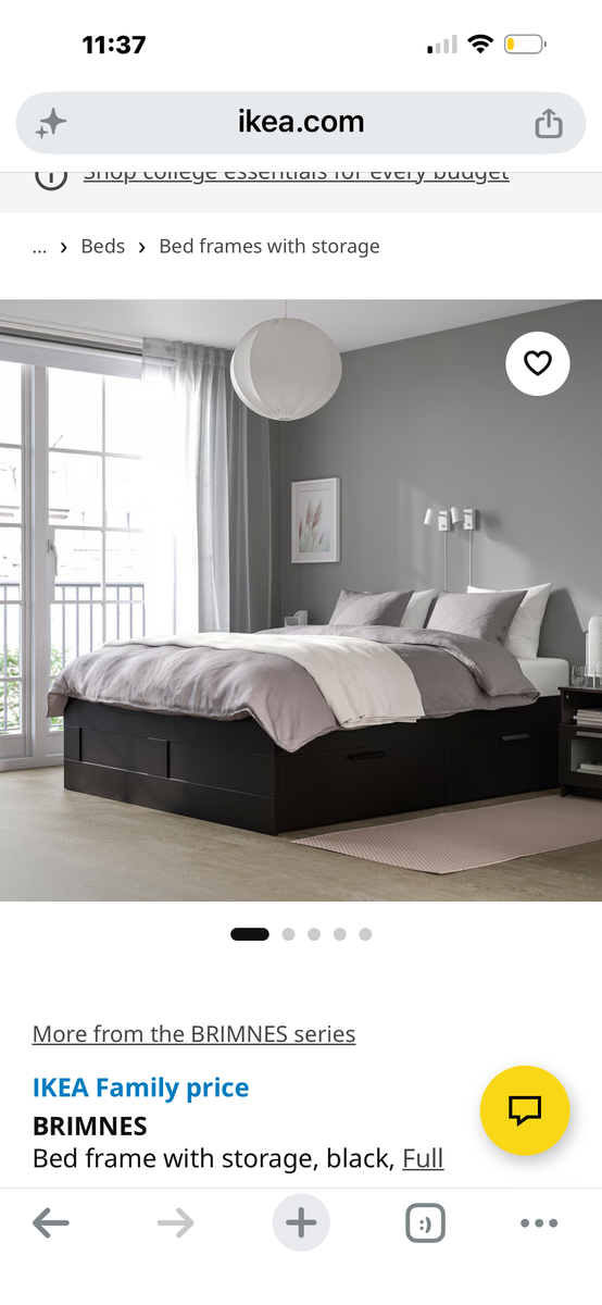 IKEA Brimnes Queen Bed Frame with Storage Drawers