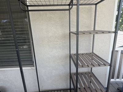 Better Homes & Gardens Farmhouse Gray Wood & Metal Clothes Rack
