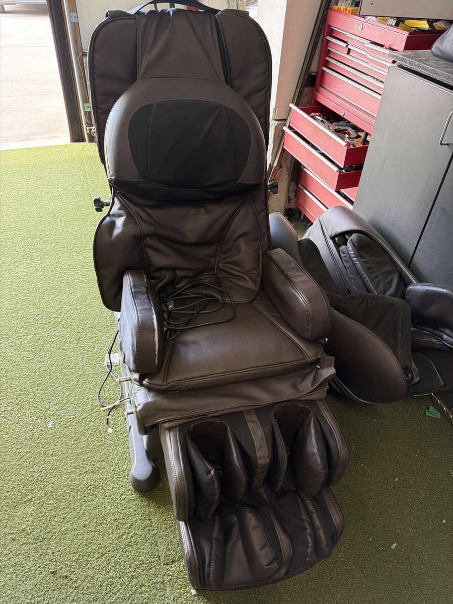 Full Body Electric Massage Chair in Brown Leatherette