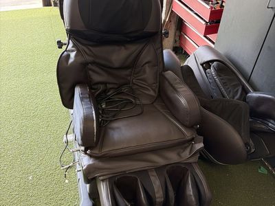 Full Body Electric Massage Chair in Brown Leatherette