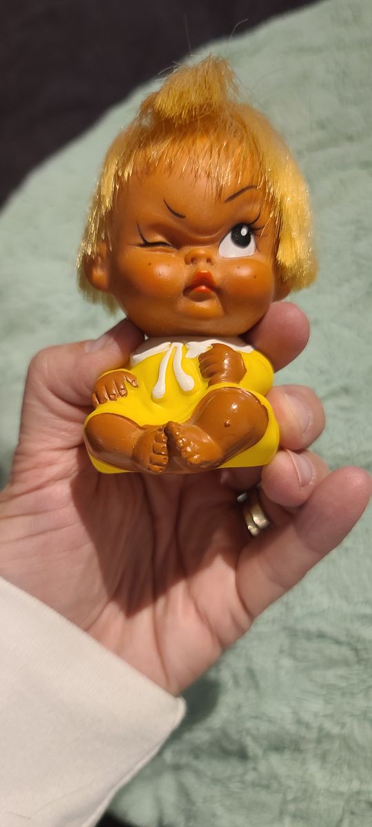 Vintage MOODY CUTIE doll, Korea, 1960's Plastic/ rubber