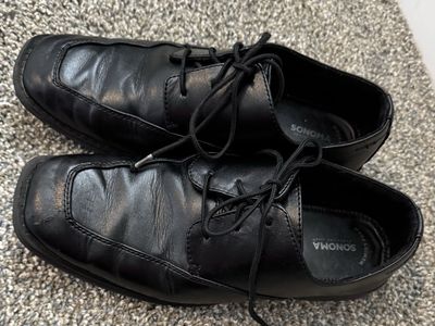 Black Lace-Up Dress Shoes - Size 6Y