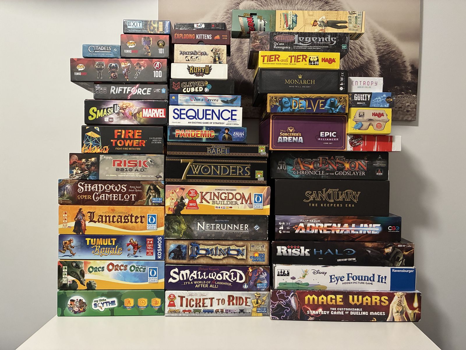Assorted Board Games Lot - Ticket to Ride, Small World, 7 Wonders & More