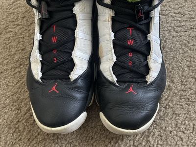 Jordan Six Rings Black White Red He got game Sneakers Size 10.5