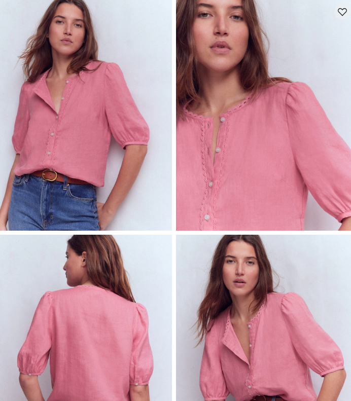 BODEN "Leah Jersey" Top -NWT Linen/Cotton Blend Size 4 in Pink Parfait