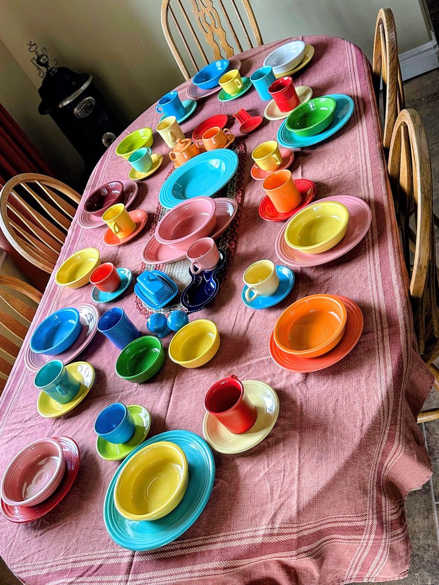 Huge Collection of Vintage Fiesta Dinnerware - Assorted Colors and Pieces
