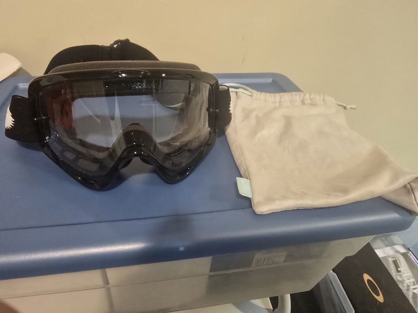 Oakley O frame clear lens goggles great for poor lighting conditions