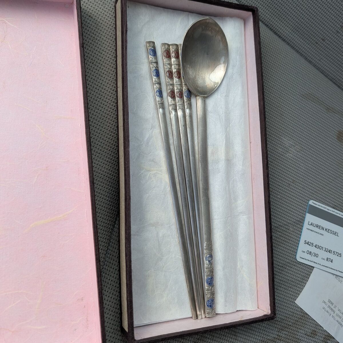 Korean silver chopsticks and spoon