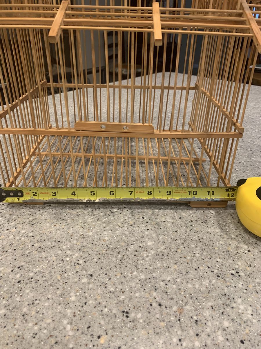 Vintage Handcrafted Bamboo Pagoda Bird Cage Decorative 18" Tall