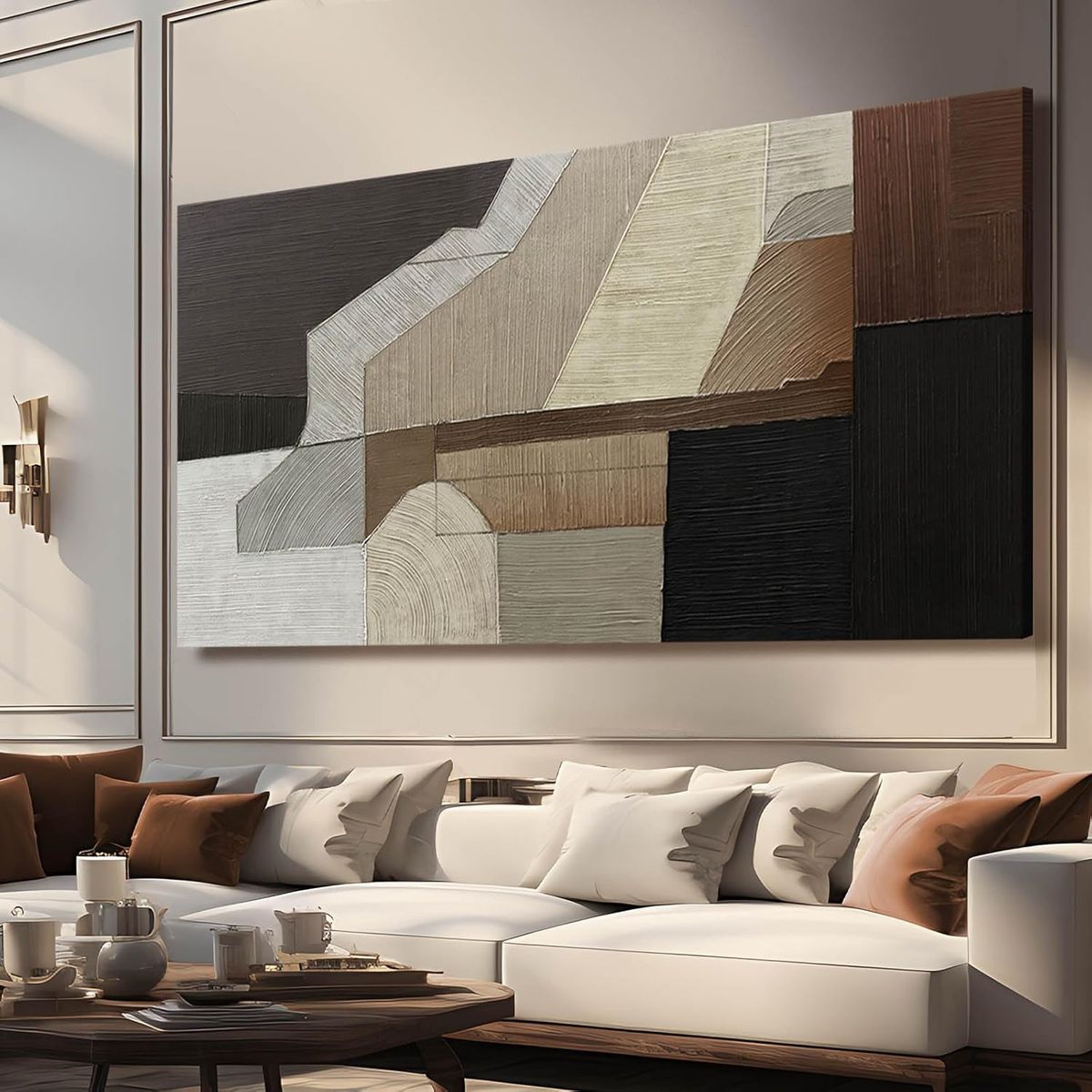 NEW 29x58 Line Abstract Wall Art Colorful Wall Prints Geometric Living Room Decorations Neutral Modern