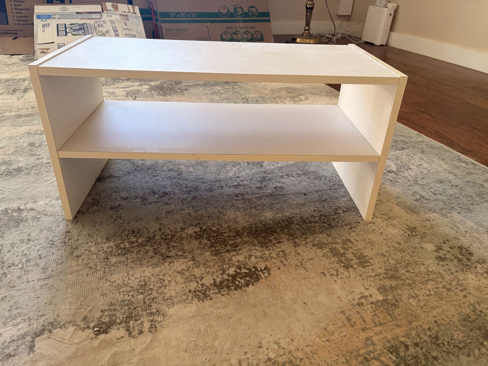 White 2-Tier Shelf Unit - Versatile Storage for Any Room