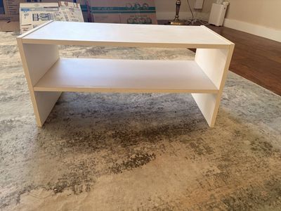 White 2-Tier Shelf Unit - Versatile Storage for Any Room