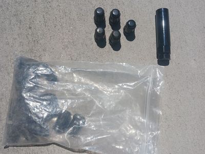 Six Spline black lug nuts and socket fits Subaru