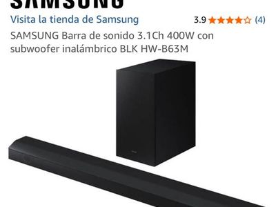 Samsung 3.1Ch 400W Soundbar with Wireless Subwoofer HW-B63M Black. TV system