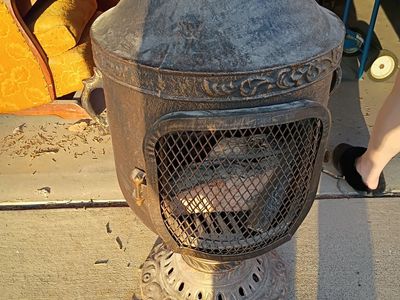 Cast Iron Chiminea. 4 feet and 3 inches tall.