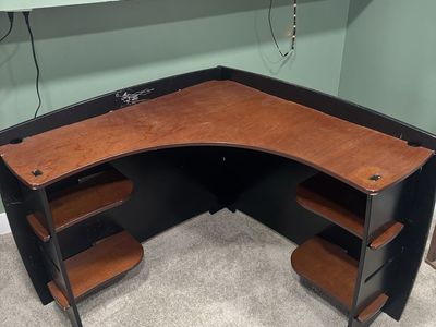 Legare 41" Corner Desk - Tool-Free Assembly, Solid Wood with Shelves