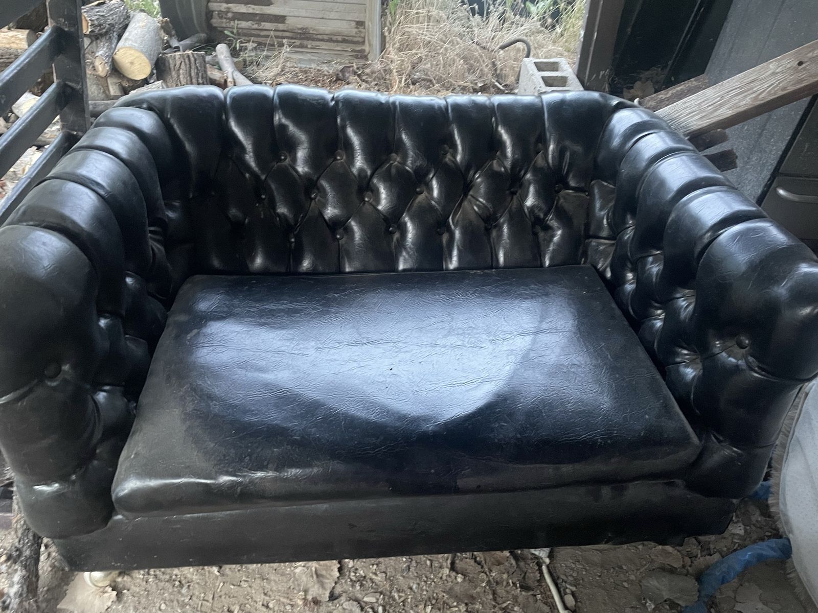 Small faux/vegan leather couch