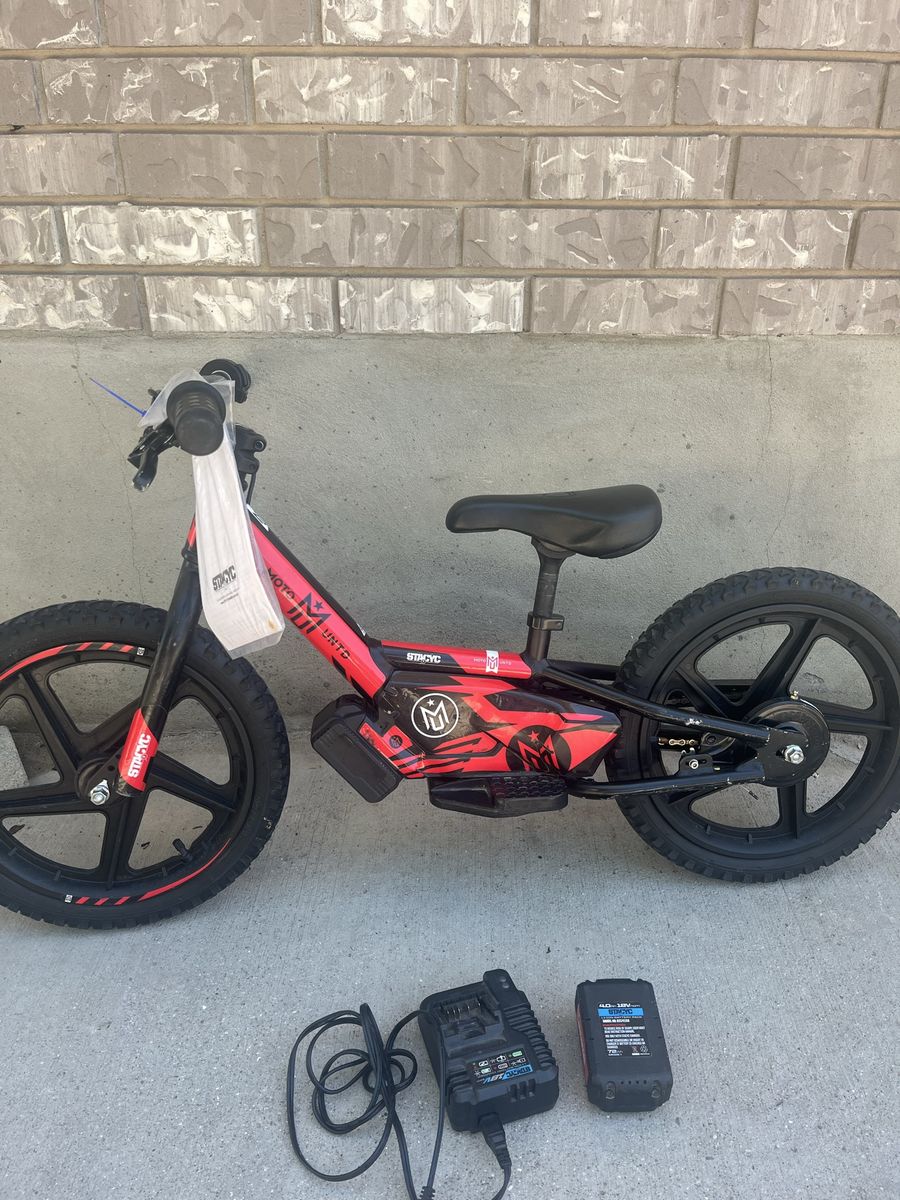 STACYC 16eDRIVE Electric Balance Bike - Red, with Charger and Battery, Excellent Condition