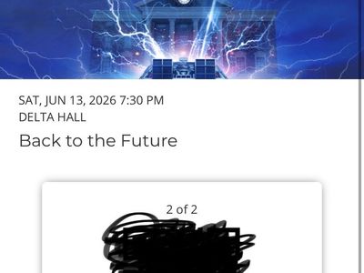 Back to the future tickets third tier left Eccles theater