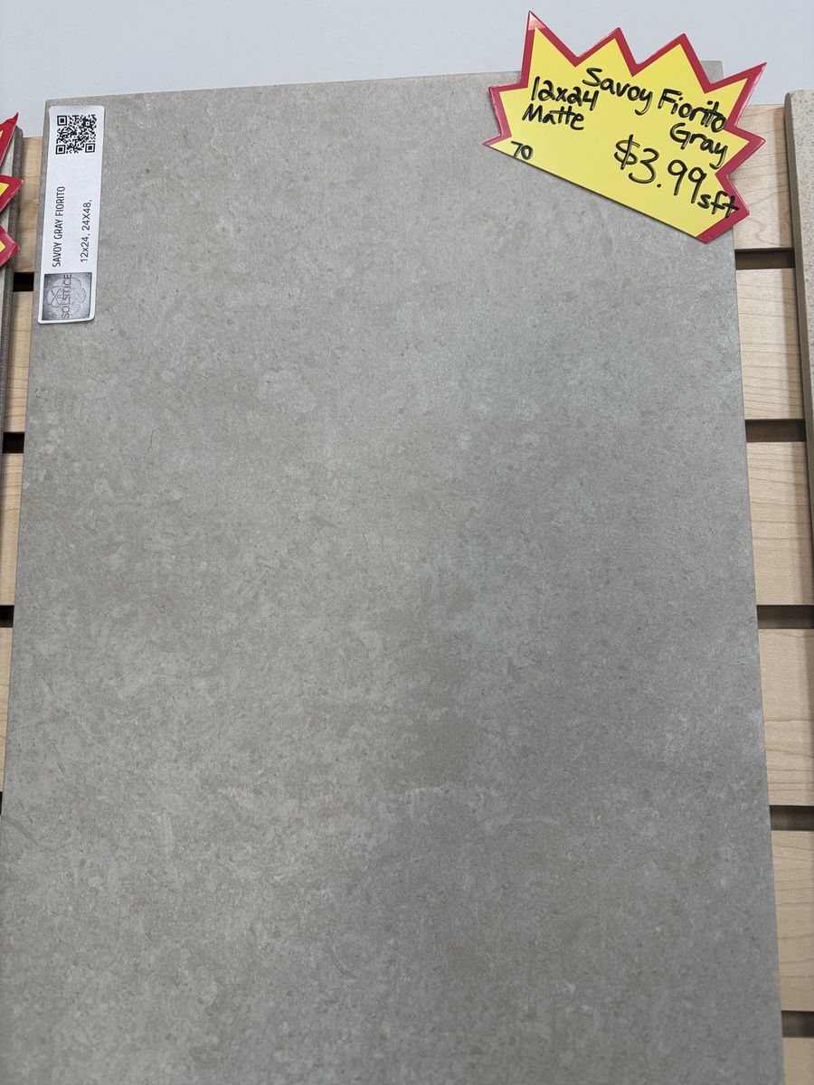 Savoy Gray Fiorito 12" x 24"  Tile