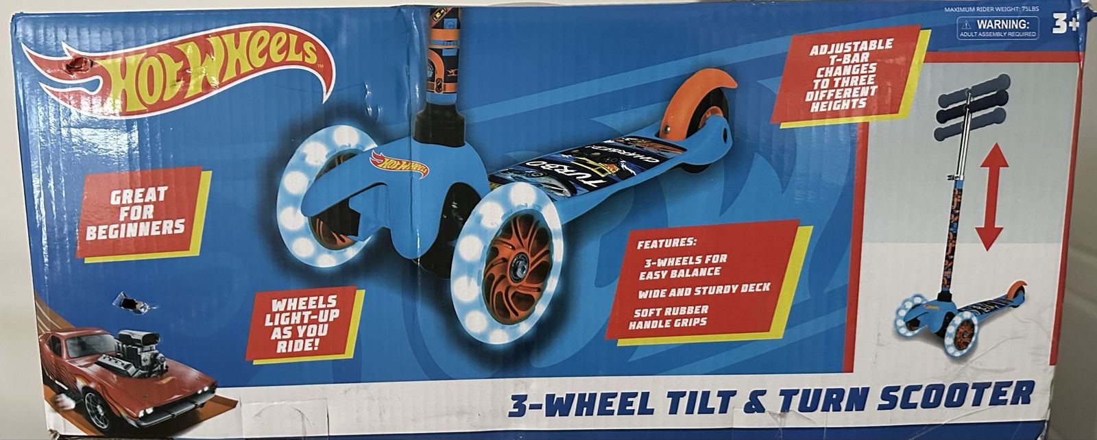 Hot Wheels 3 Wheel Kids Scooter
