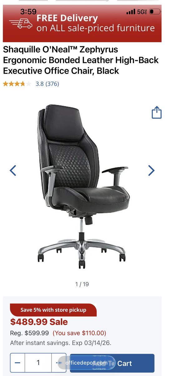 Zephyrus Ergonomic Bonded Leather Office Chair