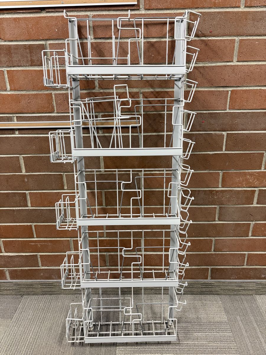 5 Tier Wire Grid Display Stand Magazine Brochure Rack