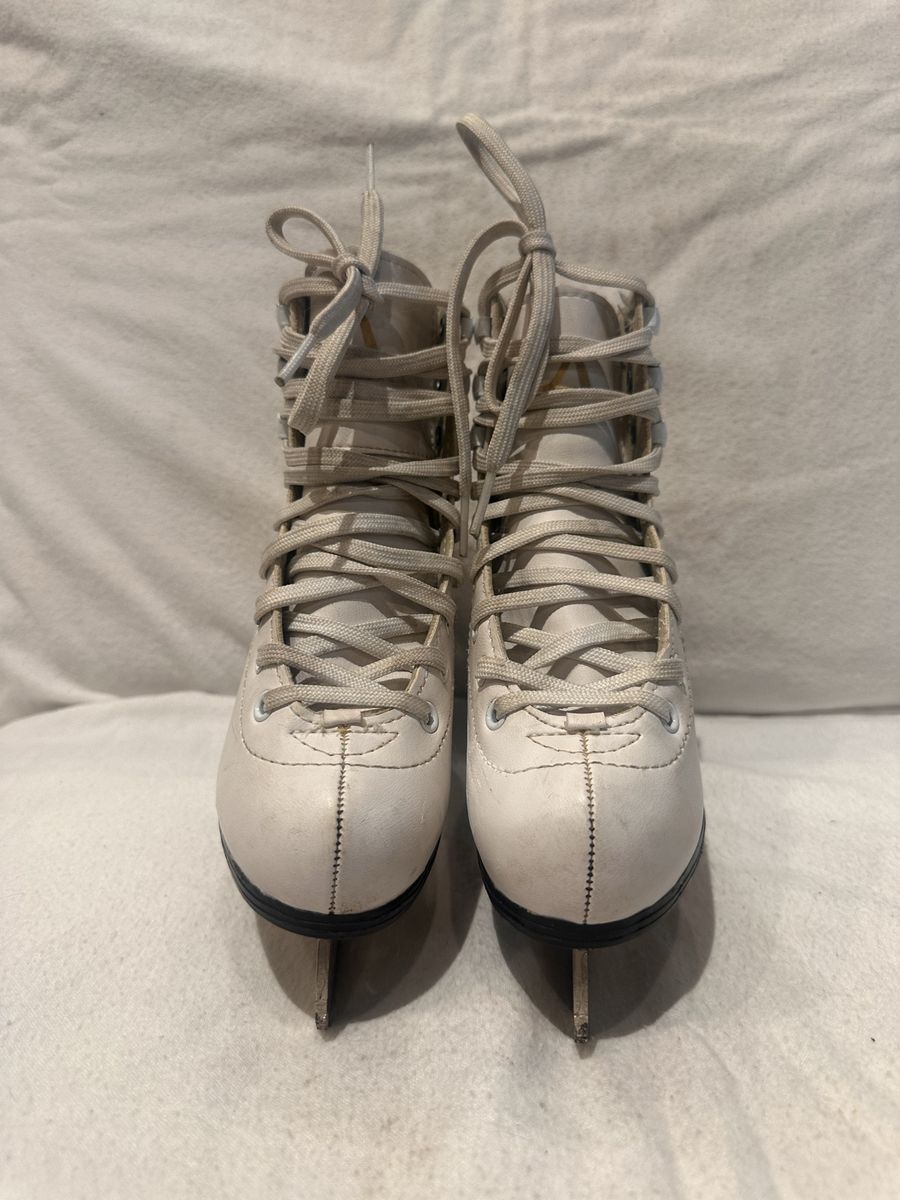 American toddler size 12 white figure skates