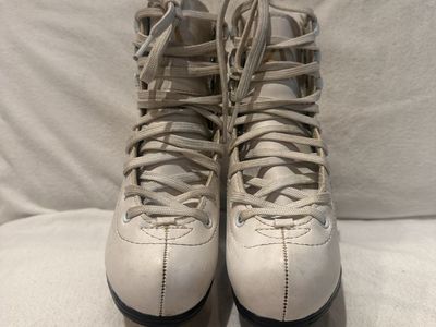 American toddler size 12 white figure skates